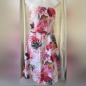 Central Park Floral Print Strapless Dress Women's Size 6 Sundress